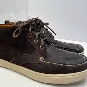 Peter Millar Dark Brown/Bison Leather Lace Up Midtown Chukka Sneaker size 13w Peter Millar | Shoes | Peter Millar Dark Brownbison Leather  main image 4